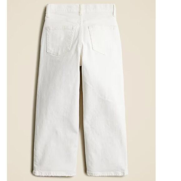 J. Crew Crewcuts Girls' slim wide-leg jean in white Size 6 Kids - Picture 6 of 6